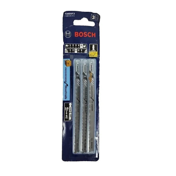 BOSCH T345XF3 Jigsaw Blade 3 Piece T-Shank 5"‎ Progressor for Wood with Nails - Picture 1 of 2